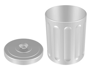 offener M&uuml;lleimer mit Deckel