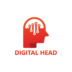 Digital head logo template design