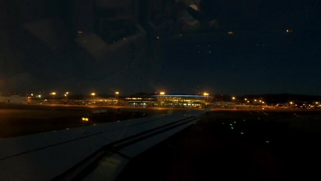early morning take off from Nice airport in French Riviera France