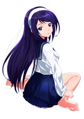 Fototapeta premium 可愛い 少女 イラストアニメ 漫画 立ち絵 笑顔 女の子 Girl Anime