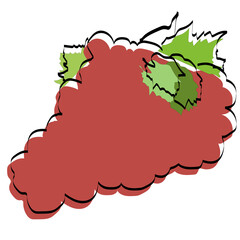 Silhouette of berries. Red grapes. Vector illustration.