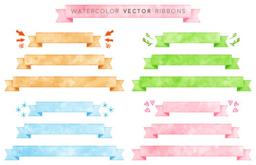 watercolor ribbon set (vector)