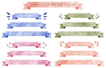 watercolor ribbon set (vector)