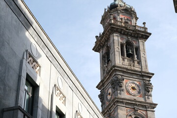 Varese buildings. Building in the Italian rationalist or fascist style today of the Intesa bank.