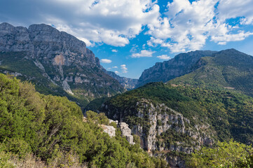 Fototapeta na wymiar Mountain landscape near the traditional village of Papigo in Epirus, Greece