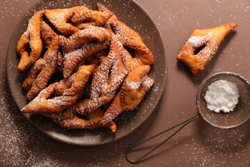 traditional bugne- fried angel wings