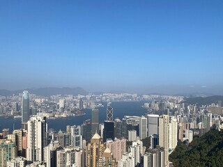 Fototapeta na wymiar Hong Kong city skyline summer
