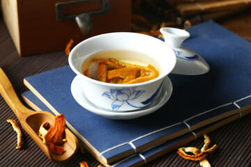 tangerine peel tea in cup