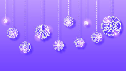 Obraz premium Abstract Background Winter With Snowflakes Shadows Vector Design Style Template
