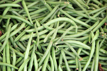 Full frame shot of fresh organic green beans