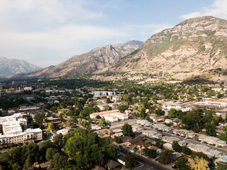 Fototapeta na wymiar Aerial view of Provo City, Utah