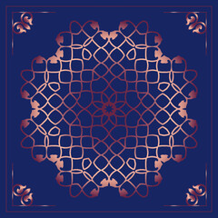 Luxury template for your design with ornamental elements and motifs of Kazakh, Kyrgyz. Mandala. Oriental Pattern.