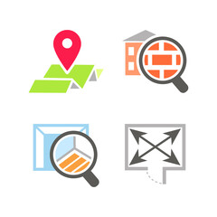 Set of icons related to real estate characteristics. Vector isolated.