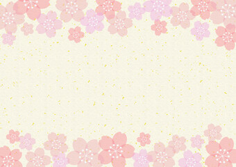 和紙調 桜 金箔 POP チラシ フレーム 背景 05