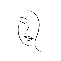 Modern Abstract Face Portrait. Linear Ink Brush. Line Art Current Contemporary Continuous Cubism Painting. Fashion Style Black And White Abstraction Poster