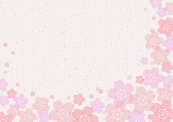 和紙調 桜 金箔 POP チラシ フレーム 背景 09