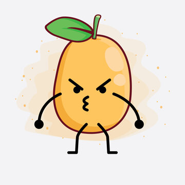 recommend clip art: Kumquat Fruit Cute Character Illustration with simple face, hands and legs on isolated background