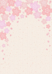 和紙調 桜 金箔 POP チラシ フレーム 縦 背景 18
