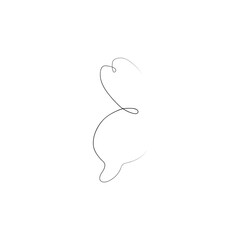 Flying bird continuous line drawing element isolated on white background for logo or decorative element.