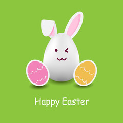 easter bunny with eggs