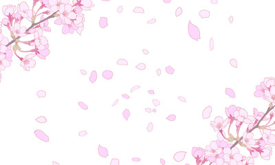 桜のイラスト　背景素材　
