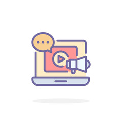 Digital marketing icon in filled outline style.