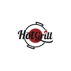 Typography Hot Grill logo design