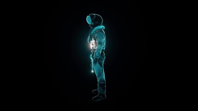 Fighter Pilot Suit Hologram v2 4k. High quality 4k footage