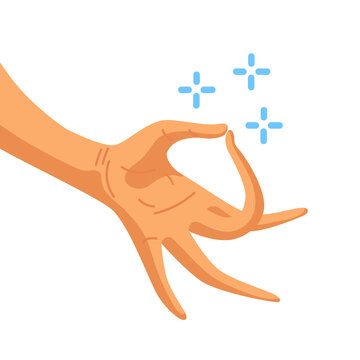 Shuni mudra, symbol of patience. Meditation and yoga hand gesture illustration.