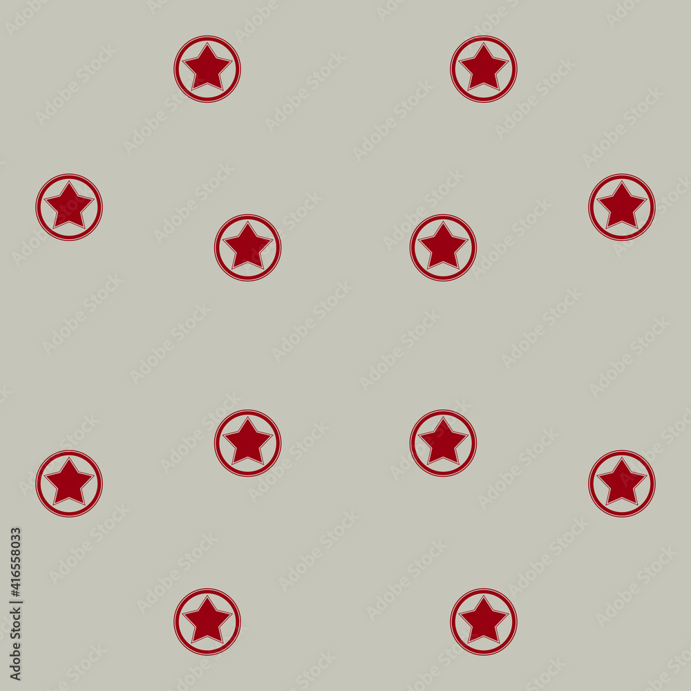Poster Circus Red Stars Pattern. Cmall red stars and circles. Circus crtars pattern.