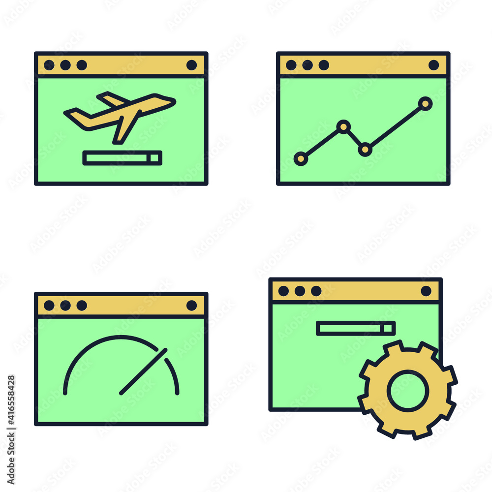 Poster set of seo icon. search engine optimization pack symbol template for graphic and web design collecti