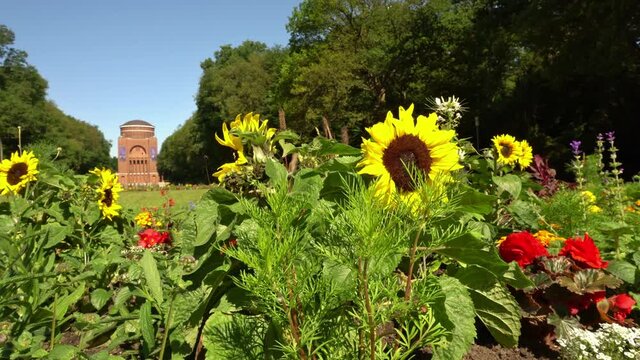 Hamburg Stadtpark im Sommer mit Blick auf das Planetarium