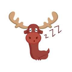 Cute deer caricature smiling mascot logo design