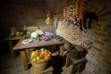 Old brick basement for storing vegetables.