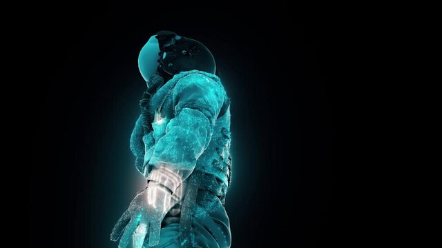 Fighter Pilot Suit Hologram v1 4k. High quality 4k footage