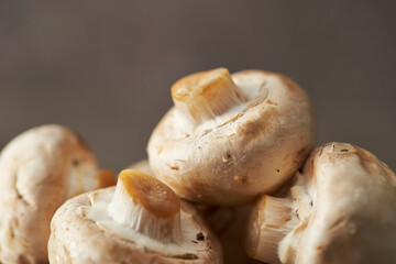 Fresh button mushroom on marble