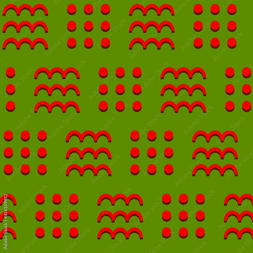Poster spring seamless geometric pattern with dots and waves. vector design for web banner, business presen
