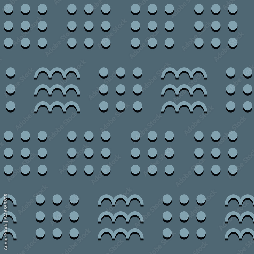 Poster spring seamless geometric pattern with dots and waves. vector design for web banner, business presen