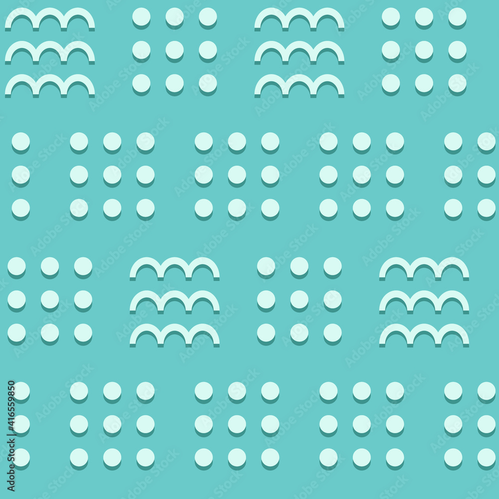 Poster spring seamless geometric pattern with dots and waves. vector design for web banner, business presen