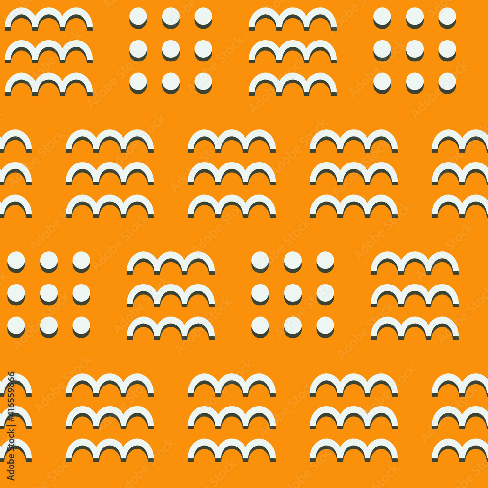Poster spring seamless geometric pattern with dots and waves. vector design for web banner, business presen