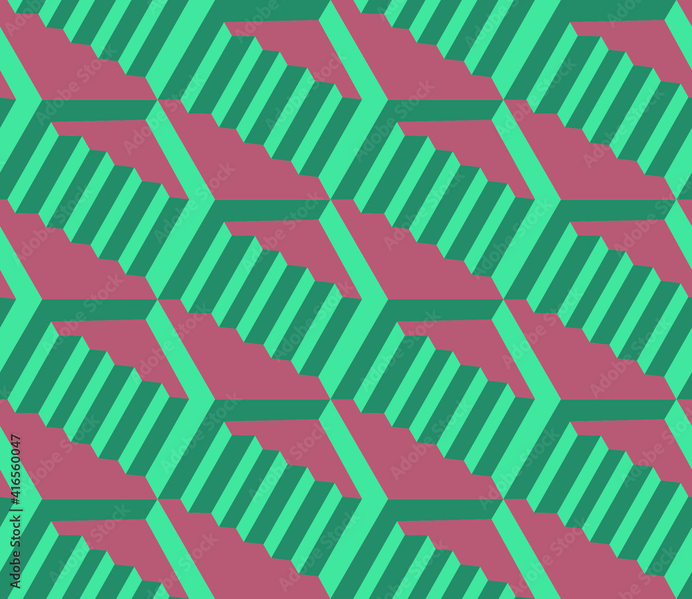 Poster spring seamless geometric pattern with the image of engineering structures, stairs, steps. vector de