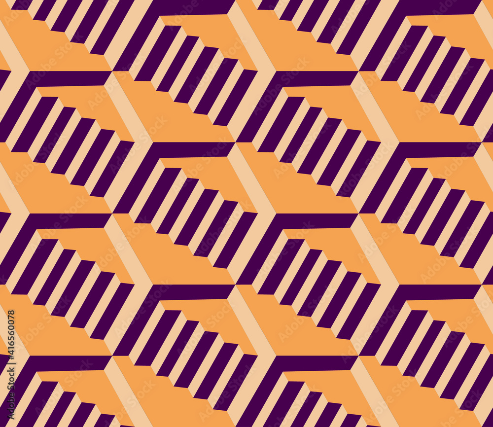 Poster spring seamless geometric pattern with the image of engineering structures, stairs, steps. vector de