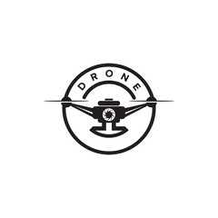 Drone flying club logo design template