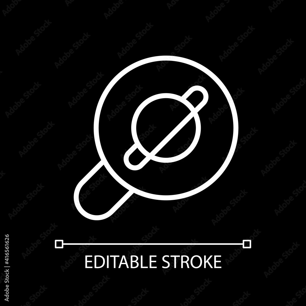 Poster browser app white linear icon for dark theme. internet surfing. viewing websites. thin line customiz