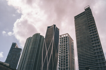Fototapeta na wymiar skyscrapers city miami cloud sky tall buildings