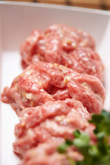 raw meat on a plate