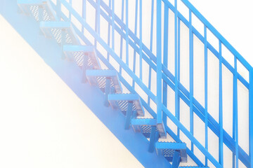 Blue stairs,  staircase, stage, ladder, climbing