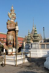 buddhist temple (wat phra kaeo) at the royal palace in bangkok (thailand) 