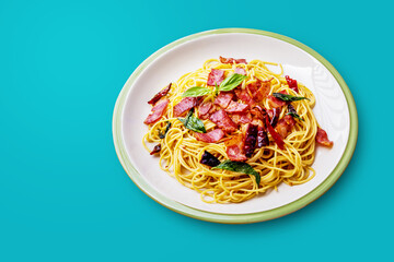 Spaghetti bacon with chilly