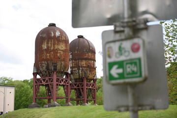 Industriedenkmal Zellstoffkocher in Steyrermühl, Salzkammergut, Oberösterreich, Österreich,...